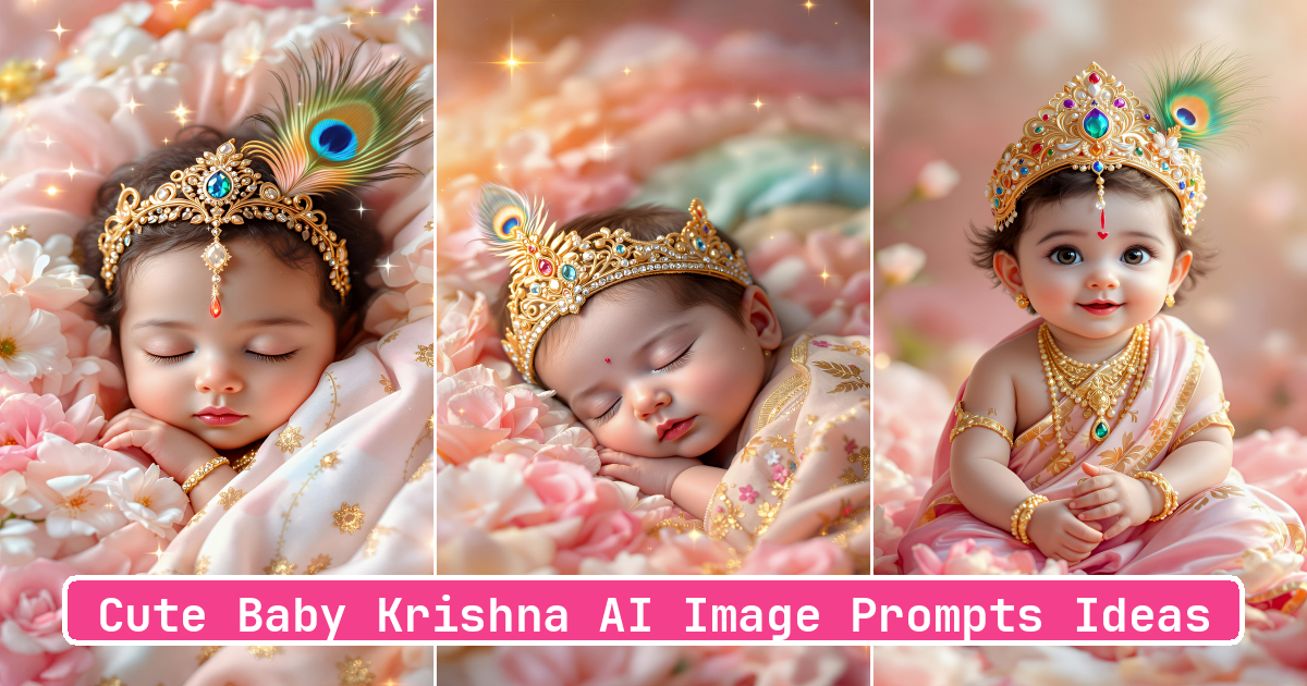Cute Baby Krishna AI Image Prompts Ideas - Aivana