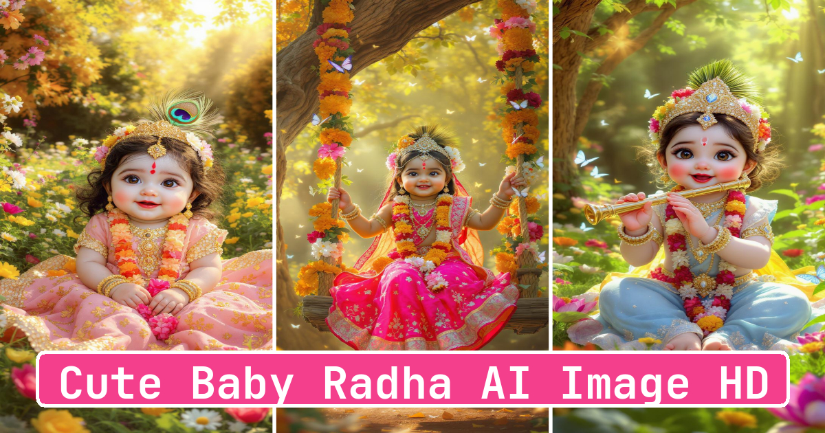 Cute Baby Radha AI Image HD - Aivana