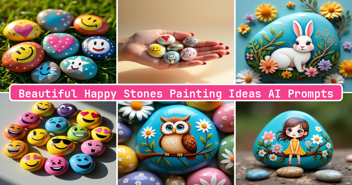 Happy Stones Painting Ideas AI Prompts - Aivana