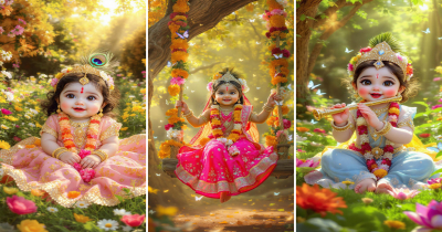 Cute Baby Radha AI Image HD