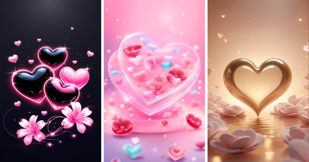 Beautiful 3D Love Heart AI Wallpapers – Romantic HD AI Art - Aivana