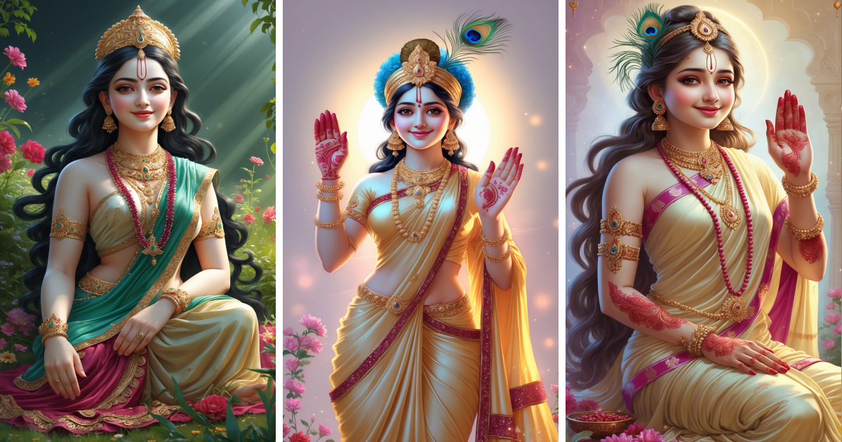 Celestial AI Goddess Shri Radha – Divine Love & Beauty - Aivana