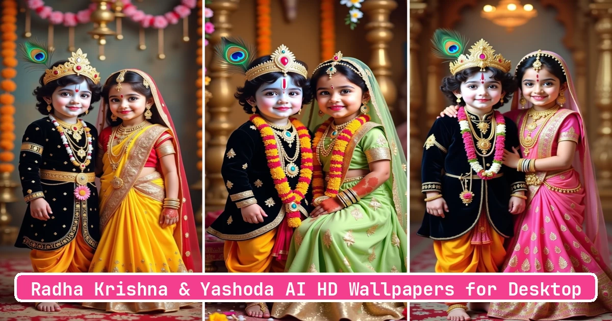 Radha Krishna & Yashoda AI HD Wallpapers for Desktop - Aivana