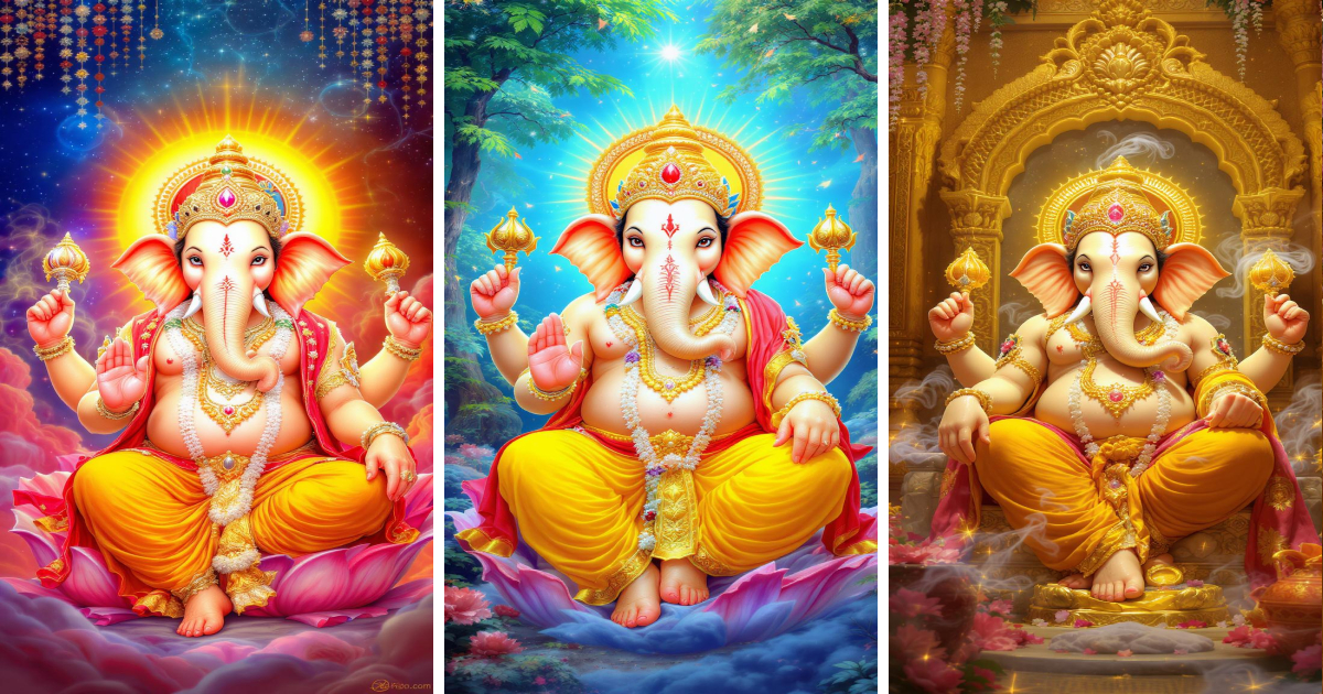 Divine Shri Ganesh Ji AI Wallpaper for Computer - Aivana