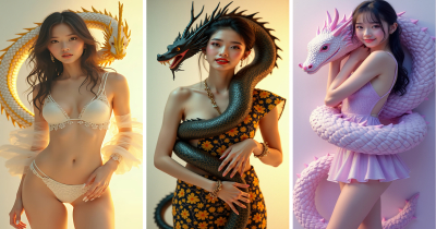 AI Cute Girl with Dragon Fantasy Anime Art & HD Wallpapers