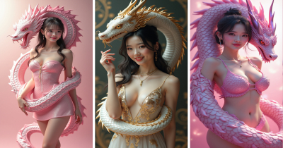 AI Cute Girl with Dragon Fantasy Anime Art & HD Wallpapers