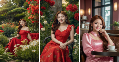 AI Images Inspired by Nancy Jewel McDonie in a Luxury Dress