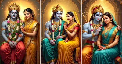 Lord Shri Ram & Mata Sita AI HD Wallpaper