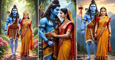 Mahadev Parvati AI HD Wallpaper