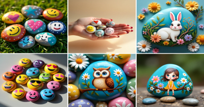 Happy Stones Painting Ideas AI Prompts